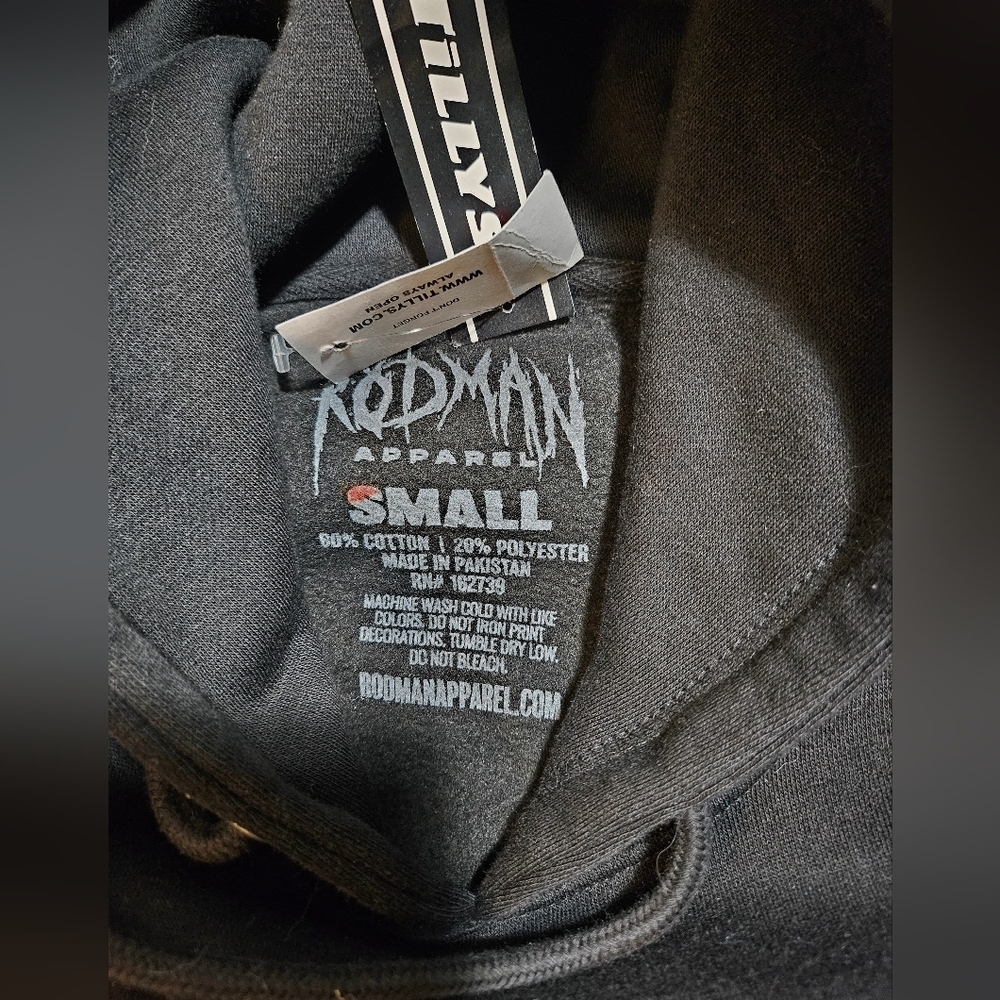 NEW Dennis Rodman Black Hoodie Sweater Men Small Chicago Bulls - Picture 4 of 6